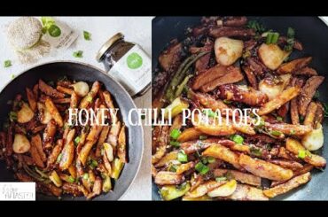 Honey Chilli Potatoes Recipe | How To Make Crispy Honey Chili Potatoes | The Tiny Taster
