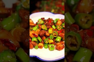 Grandma cooking recipe _ Cook pork with chili so delicious food _ Natural cooking food