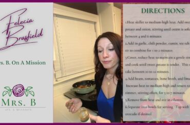 Black Bean & Sweet Potato Chili - Mrs. B. On A Mission