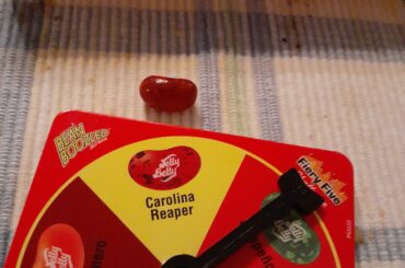 Carolina Reaper Jelly Bean.