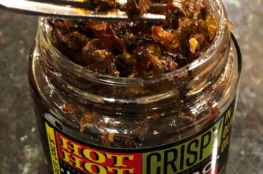 Crispy habaneros in olive oil from Trader Joe’s!