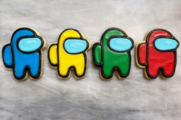 A fun take on Among Us cookies.
