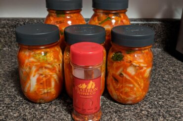 Some Kimchi set to ferment! Ft. Flat Iron Pepper Asian Reds