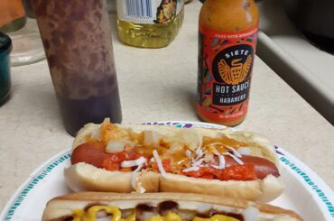 I call these hellhounds they have Carolina reaper peppers, some ghost pepper and habanero sauce with coconut, pineapple and mustard
