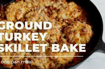 Healthy Ground Turkey Biscuit Skillet Chili Recipe | The Hurried Hostess