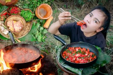 Wow Vin cooking skill-Spicy Stir Fried  Chicken with Chili recipe - vegetable recipe -Survival Skill