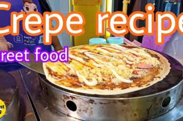 Street food - Crepe recipe with chili paste and crepe with marshmello | interest thing