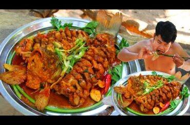 Cooking Crispy Fish Meat Hot Chili Sauce Recipe Eating So Delicious, Fried Fish in Ocean Spicy Sauce