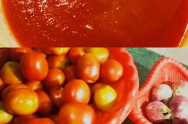 Tamato ketchup //How to make chili garlic tamato ketchup//Home-made recipe /kitchen with fariii