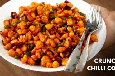 Crispy Corn Chilly - Restaurant Style Crunchy Corn Pepper Recipe - CookingShooking