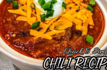 Homemade Chili Recipe | Quick & Simple| Crockpot Chili |