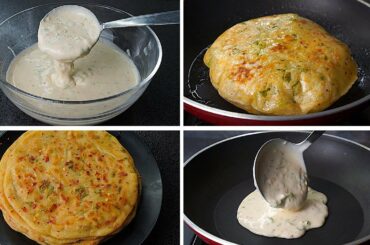 10 Min. Chili Garlic Paratha Recipe With Liquid Dough | No Kneading No Rolling Paratha Recipe