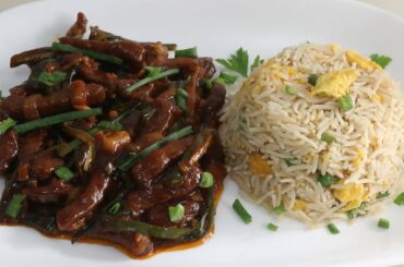 Beef Chili Dry with Fried Rice Recipe l How to Make Restaurant Style Chinese Beef Chilli Dry