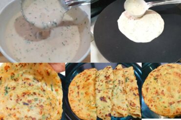 10 Min Chilli Garlic Paratha Recipe With Liquid Dough | No Kneading No Rolling Paratha Recipe