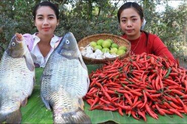 Cooking big fish fried with chili and fish soup recipe - Cooking skill