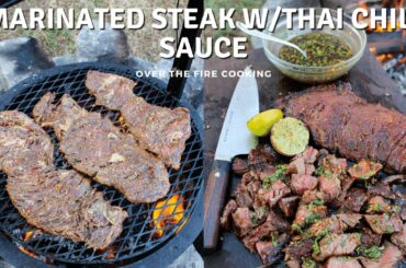 Marinated Steak with Thai Chili Sauce Recipe | Over The Fire Cooking #shorts