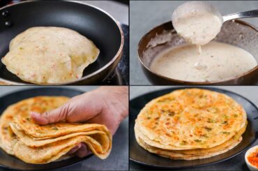 10 MIN. CHILLI GARLIC PARATHA WITH LIQUID DOUGH | NO KNEADING, NO ROLLING | GARLIC PARATHA RECIPE