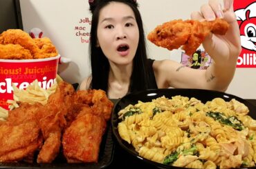 JOLLIBEE SWEET CHILI CHICKEN! Cheesy Chicken Joy Mac N Cheese Recipe, Fried Chicken - Mukbang w Asmr