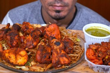 Eating Chicken Tandoori, Chicken Chowmein, Chicken Chilli, Sause - BasAsmr Eating ASMR Mukbang Show