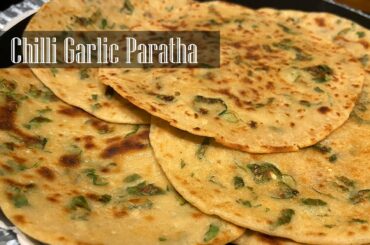 Chili Garlic Paratha With Liquid Dough || No knead and Rolling Wheat Flour Paratha Recipe - RKC