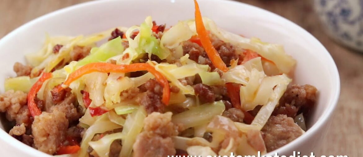 Keto Chili Blackbean Pork Cabbage Stir Fry (See Full Keto Diet Recipe in Description Below)