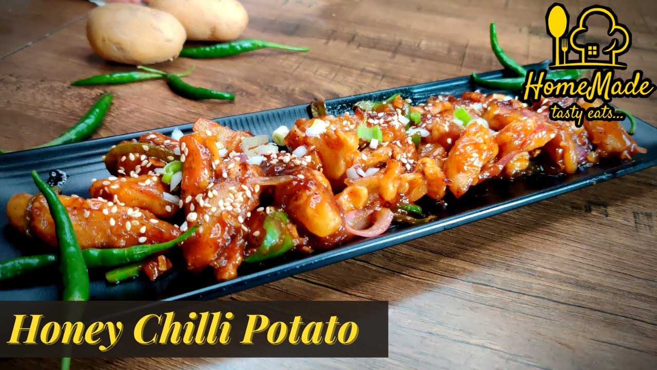 Honey Chili Potato Recipe Crispy Starter Recipe Crispy honey Chili Potato Potato Chili