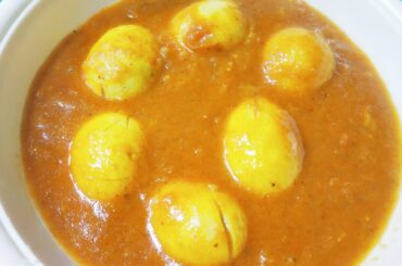 EGG CURRY WITH CURD, TOMATOES PASTE, ONE KING CHILI