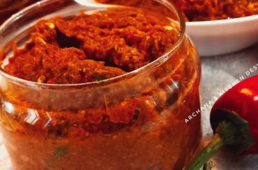 Red chilli thecha recipe/ kolahapuri thecha / ginger garlic and red chilli thecha/thecha