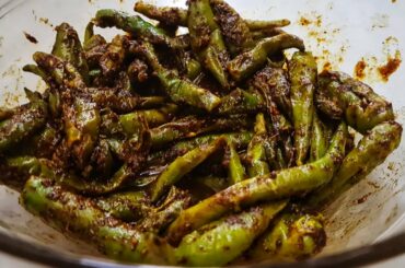 Recipe 202 |  besan bhuni mirch |  besan ki bharwan mirch | stuffed green chilli fry