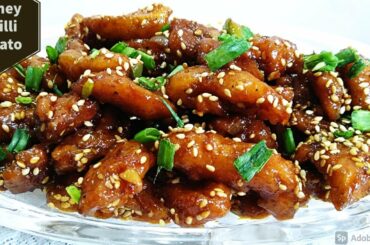 Honey Chilli Potato Recipe ||  Crispy Restaurant Style Starters ~ Recipe From The Kitchen