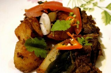 Butter roasted potatoes and beef