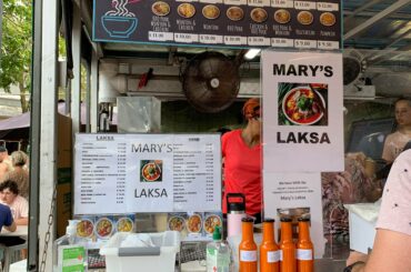 Mary’s Laksa @ Parap Market Darwin. They also sell their own chilli sauce separately.