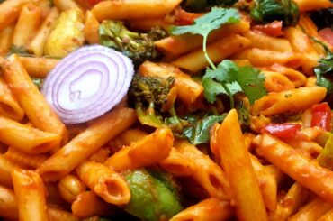 Pasta with homemade Indian Sauce & Spices