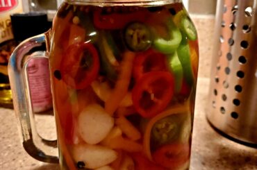 Some pickled peppers and garlic I made!