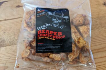 My brother just gave me these Reaper pork scratchings. Tested a couple, and they do not disappoint!