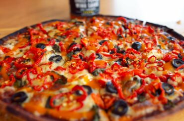 Made myself a(slightly burnt) habanero pizza with Melinda's ghost pepper sauce