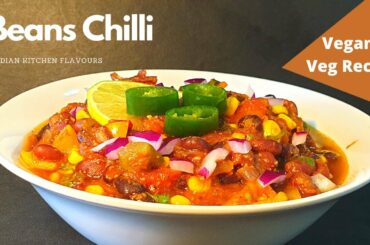 Best Vegan and Vegetarian Chilli | How to make Black Beans Chilli | No meat Chilli Recipe | IKF