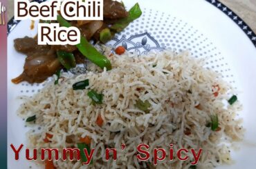 fried rice,beef chili recipe,chicken chilli with fried rice,chilli beef recipe,fried rice recipe,