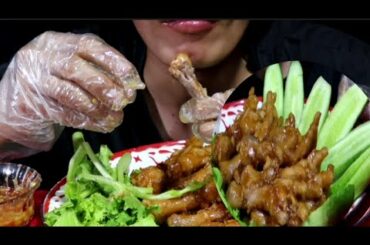 ASMR Amazing Eating Chicken Legs Chili Sauce Salads Recipe-cocacola fresh