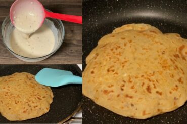 Wheat Flour Chilli Garlic Paratha Recipe with Liquid Dough in 10 Min| No Rolling No Kneading Paratha