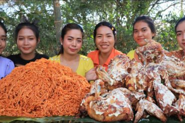 Wow amazing cooking chicken wing crispy with noodle chili recipe