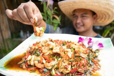 Face Foods: Yummy Fried Shrimp n Chili Recipe Eating Delicious