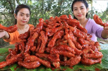 Amazing cooking chicken feet crispy with chili sauce and tomato sauce recipe - Cooking skill