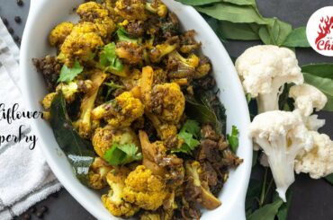Chettinad style Cauliflower Pepper fry | Cauliflower recipe | Gobi Fry | Chili in a pod | ASMR