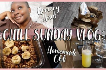 Chill Sunday Vlog + Grocery Haul + Clean House + Homemade Chili + Mimosas + TIKTOK baking + Unwind