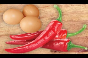 Fried Red Chili And Eggs Recipe | Easy Cooking And Delicious