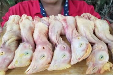 Delicious Roasted Chicken Head With Hot Spicy Chili Village Cooking Recipe