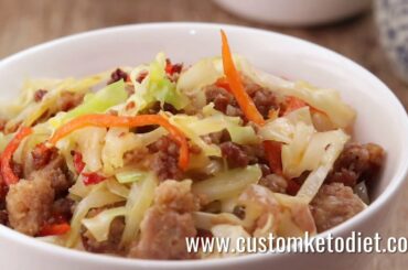 EASY KETO RECIPE: Chili Black Bean Pork Cabbage Stir Fry
