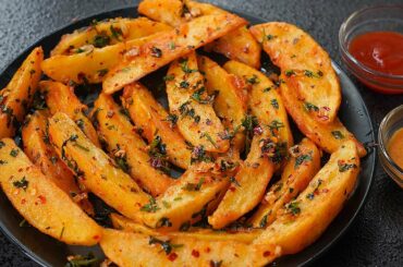 Chili Garlic Wedges |  Crispy potato Wedges Recipe | Easy Potato Snacks Recipe | Toasted