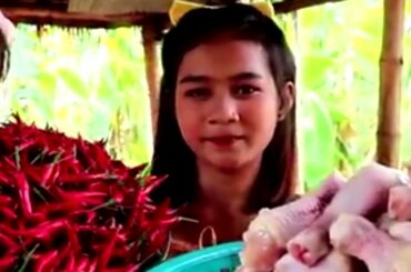 #vcamboforest# Amazing cooking chicken leg crispy with red chili recipe